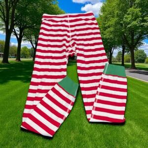 Hanna Andersson Kids 10 140cm Pajama Bottoms Joggers Stripe Loungewear Red Sleep